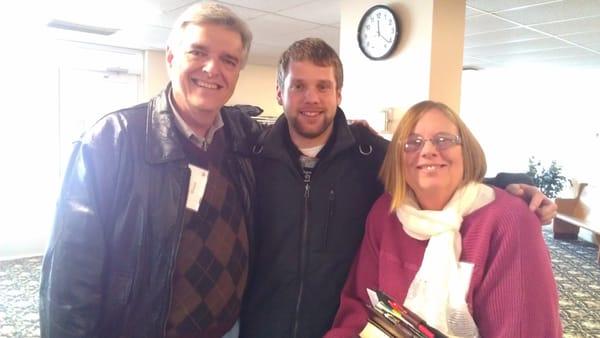 Pastor Nelson Blount and Camille at Spring Arbor College w/Tony who is attending in pursuit of youth ministry! GOD is Blessing