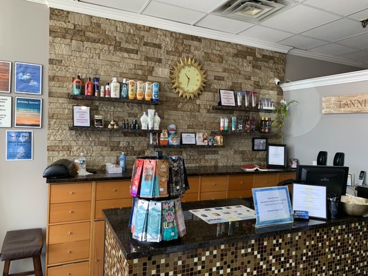 Front Desk & lotion display