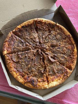 Ordered a Large Pizza - Cheese, received a burnt Large Pizza - Pepperoni