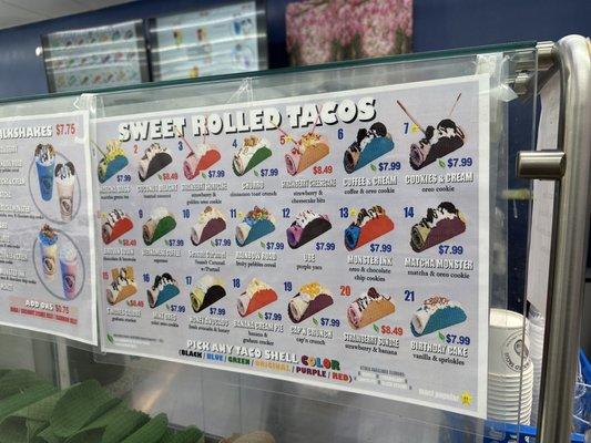 Rolled taco menu