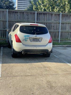 This was another vehicle that was tagged in the complex that we saw a few weeks after my boyfriends friends car was tagged