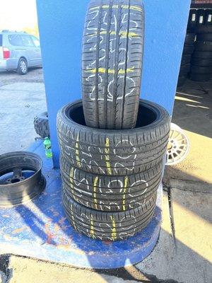 Set of used tires