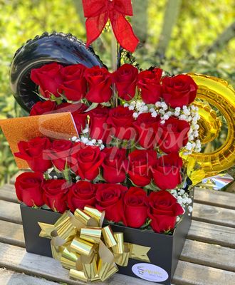 All the red roses make this gift a wonderful way of letting someone in your life know they are important to you and you appreciate all the l