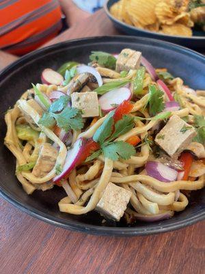 Cold Noodle Bowl with tofu- you can choose different proteins.