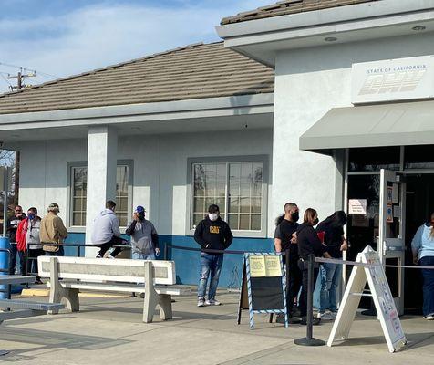 You can be in this line all day to get your DMV tags. Or stop by our office with no lines and no wait walking out with your tags instantly.