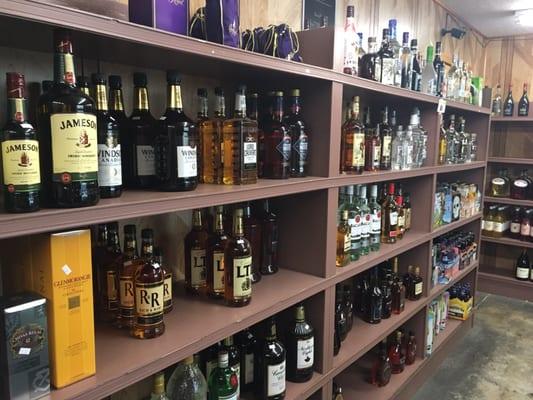 A shot of just one of their many liquor shelves.