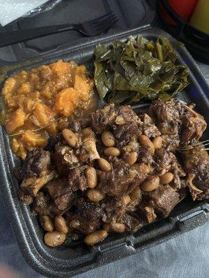 Oxtails, collard greens, yams