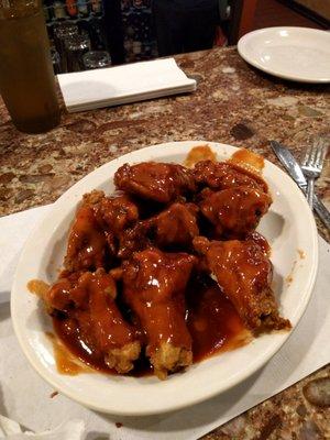 BBQ wings with red hot added