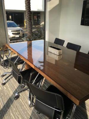 Custom glass tabletop for conference room