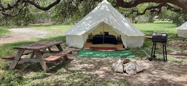 Glamping Tent at Rebecca Creek Campgrounds