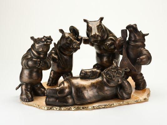 Hippo 5 Collection available at Brad Oldham Sculpture