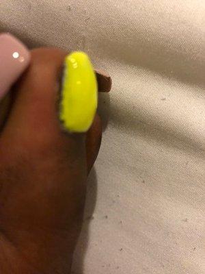 Look at the gel top coat it's not evenly distributed