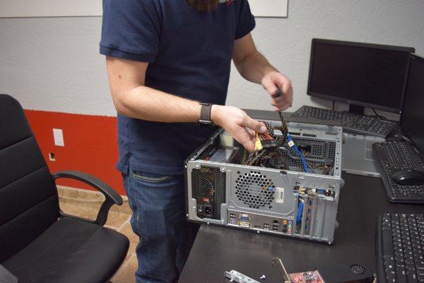 Repairing a desktop computer in Tempe, AZ