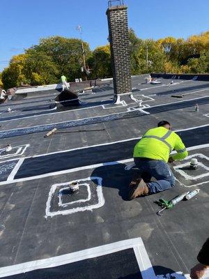 Flat roofing repairs