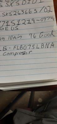 Compressor for an LG refrigerator.