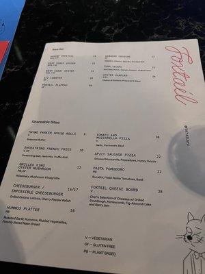 Food menu