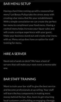 Menu & Services