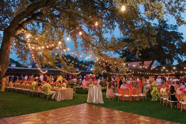 Lucy and Monte's Texas Hill Country reception at the Gallagher Ranch, Helotes, Texas