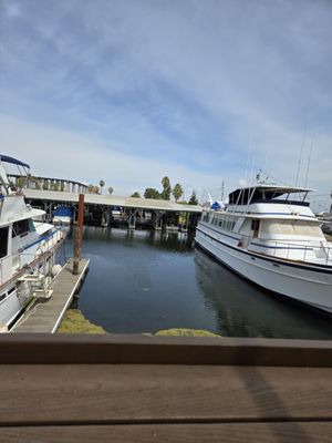 Outside dining near the marina.