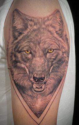 Coyote tattoo by Rico Sandoval La Mancha