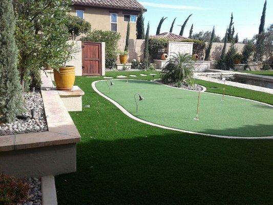 Artificial turf and curbing design