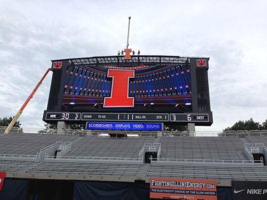 University of Illinois Football Scoreboard install