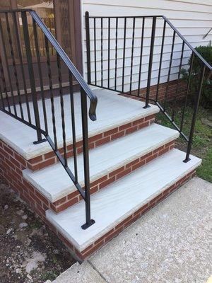 Rebuilt steps & rod iron railings