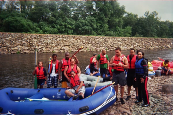 Stopping for lunch on the Lehigh River