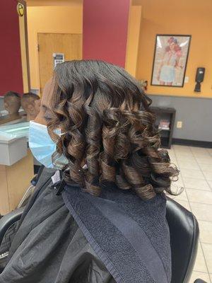 Silk Press + Curls