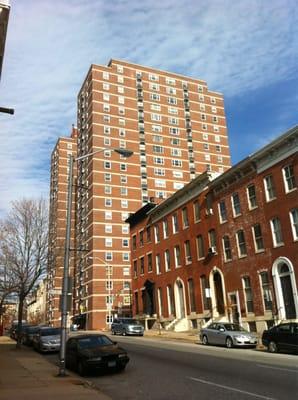 South view of building on St. Paul Street.