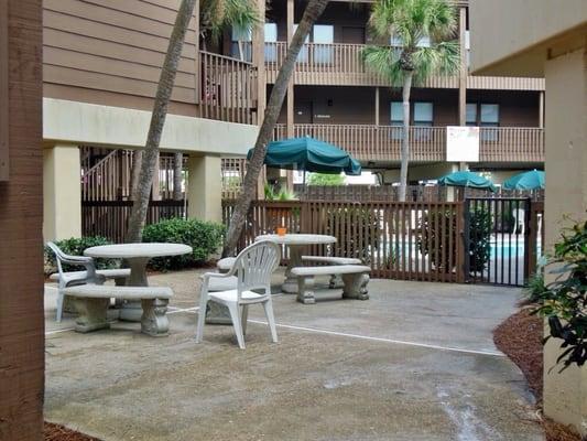 Additional lounge area at Ocean Reef complex. Located next to the pool and BBQ area