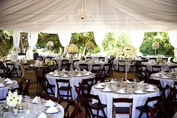 Outdoor banquet with tent rental