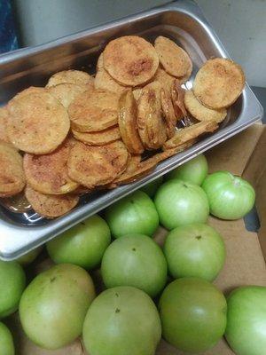 yummy fresh fried green maters