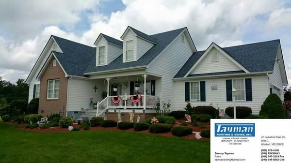 Certainteed Landmark Atlantic Blue shingles installed in Mechanicsville Maryland