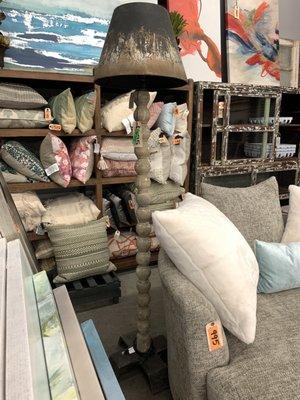 Lamp and pillows