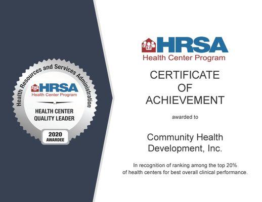 2020 Health Center Quality Leader