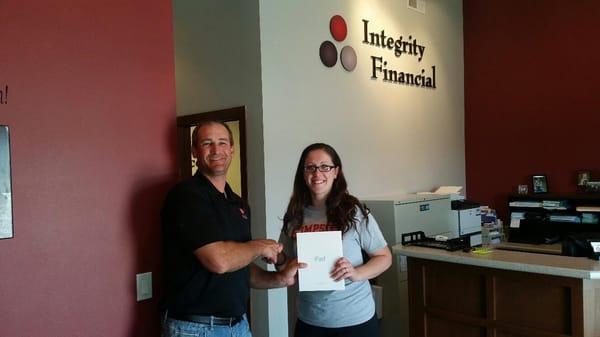 Sarah Gross was the lucky winner of Johnson Insurance I-pad promotion!!