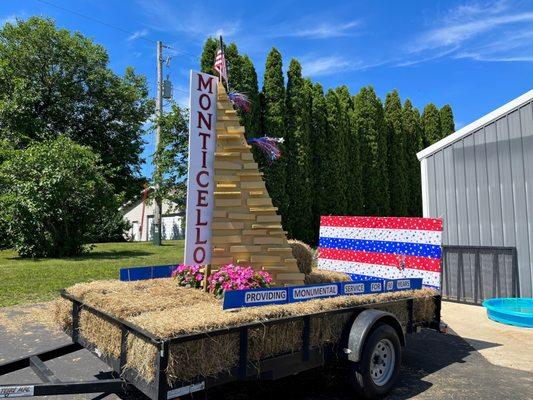 Parade float 2022 Monticello Homecoming