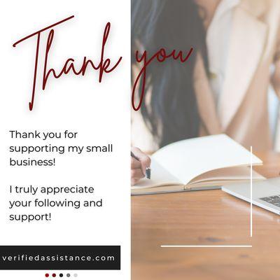 Thank you for supporting my small business!