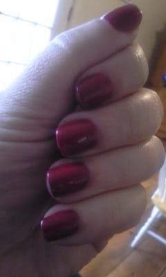 Melissa did a great job with my shellac manicure. Nice place and nice people!