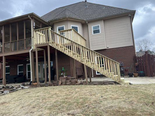 Deck and Staircase provided by Cahaba Home Services!