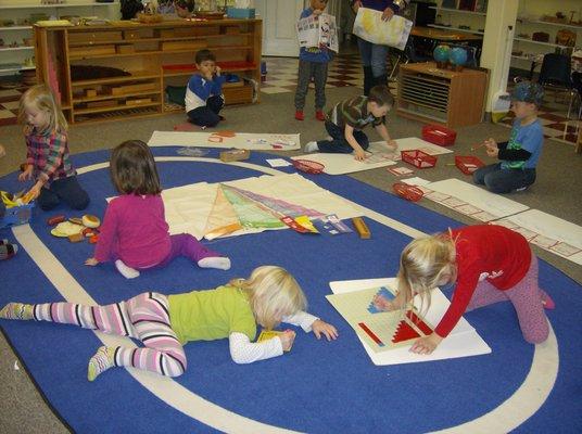 Montessori class in action.