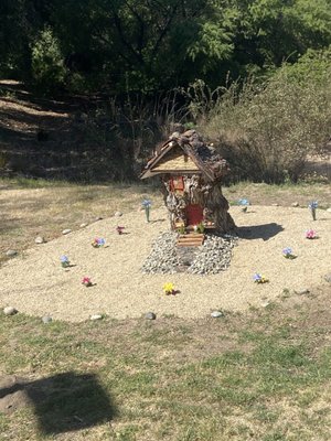 One of the little fairy like houses out of tree stump. It's absolutely adorable. Did a great job!