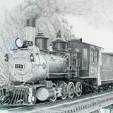 Pen & Ink Pointilism Railroad Art by Scotty