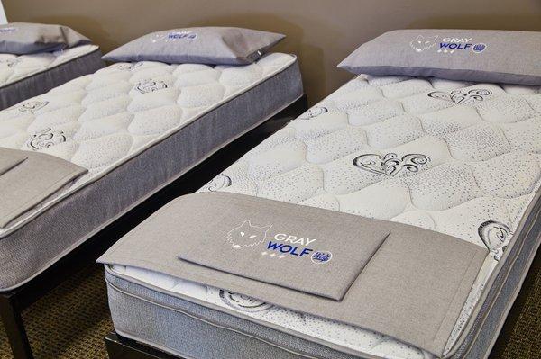 Our Gray Wolf Lineup features great starter mattresses!