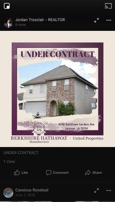 Another home under contract in 20days! The previous agent had no offers in 5 months.