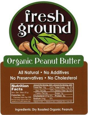 Fresh ground organic peanut butter