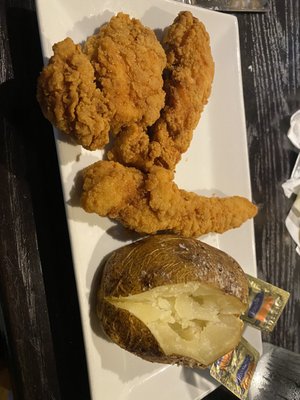 Chicken tenders and baked potato