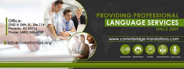 Language services in: Arabic, Bosnian, Bulgarian, Burmese, Cantonese, Chinese, Dutch, Farsi, French, German, Hindi, Japanese, Swahili, Urdu.