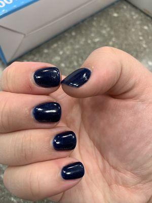 Pointer finger "top coat" doesn't look smooth